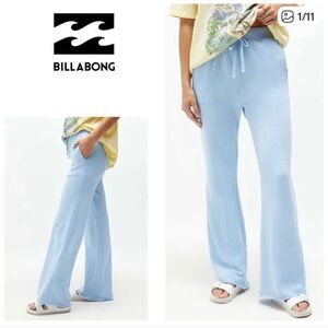 New. Billabong sky blue wide leg sweat pants. Small. Retails $59